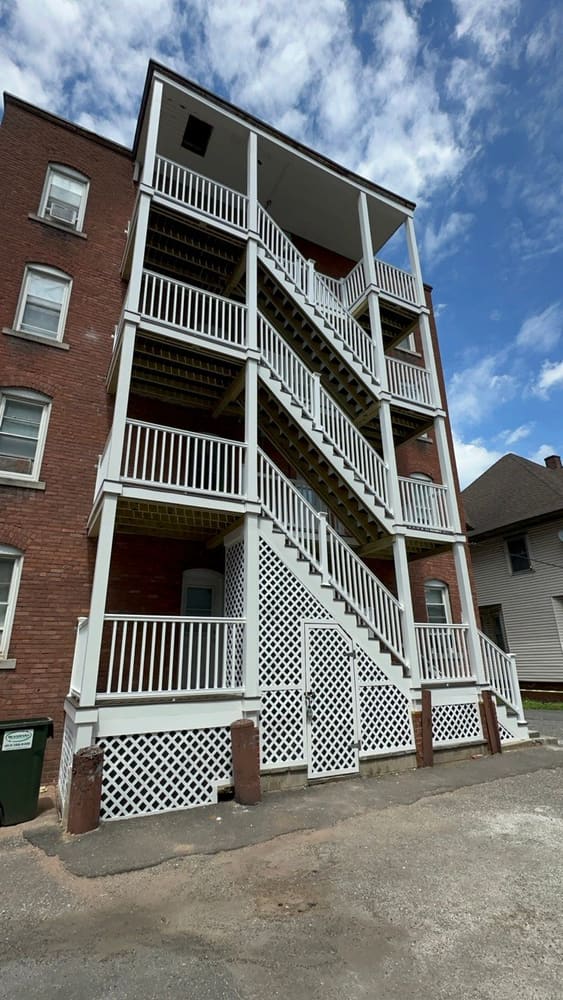 Recently completed multi-level deck